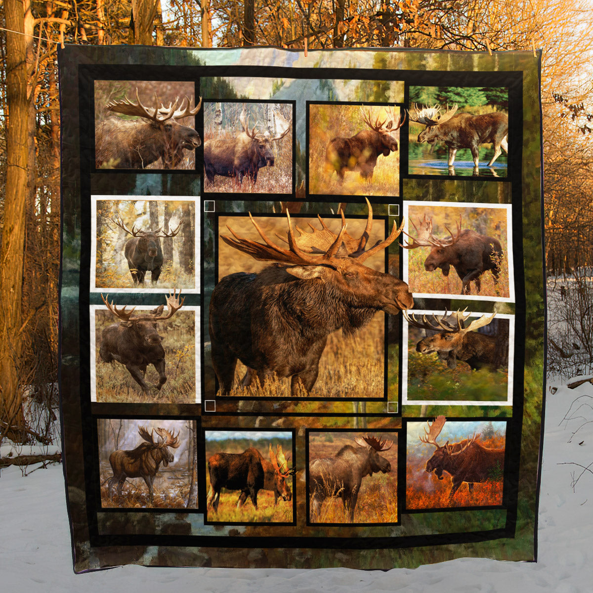 Beautiful Moose Camo CL15110025MDQ Quilt Blanket