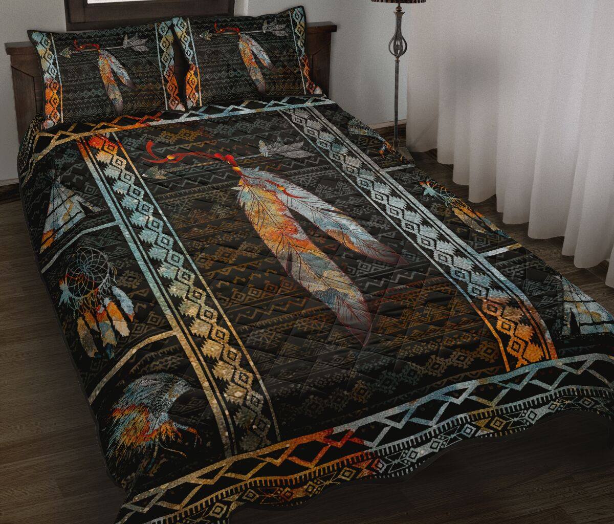 Beautiful Native American Inspired Quilt Bed Sheet CLM010902
