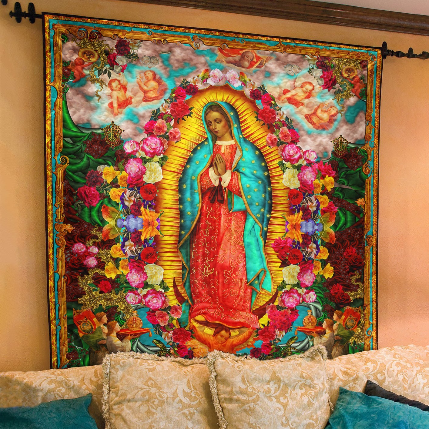 Beautiful Our Lady Of Guadalupe Quilt Blanket TL030601Y