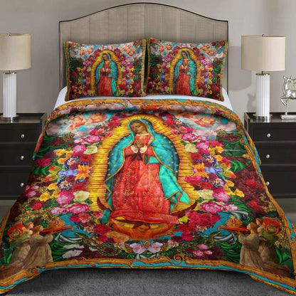 Beautiful Our Lady Of Guadalupe Quilt Bedding Set TL030601QS