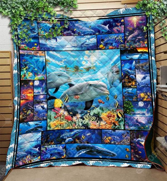 Beautifull Dolphin Art CL15110027MDQ Quilt Blanket