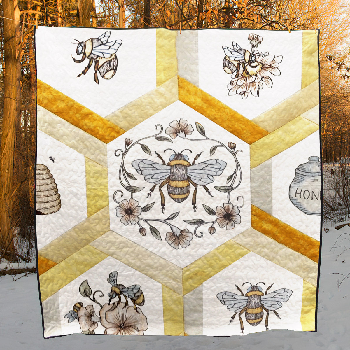 Bee CLM30110069Q Quilt Blanket