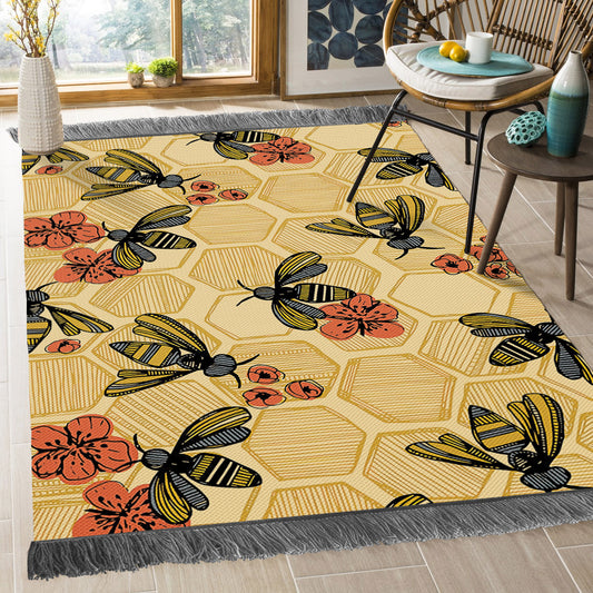 Bee And Flower DD1710006O Decorative Floor-cloth