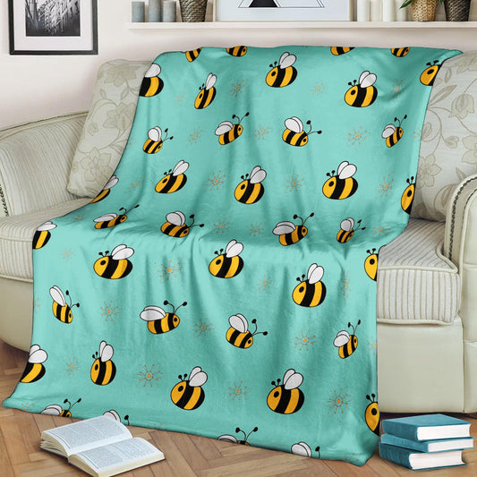 Bee Pattern CLA15100275F Sherpa Fleece Blanket