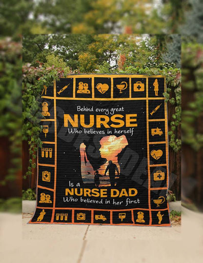 Behind Great Nurse CLT130607 Quilt Blanket