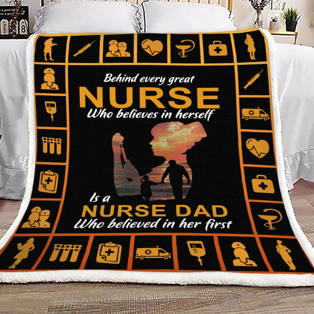 Behind Great Nurse YH3010683F Sherpa Fleece Blanket
