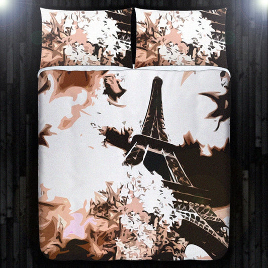 Beige Paris Eiffel Tower CLH101033B Bedding Sets