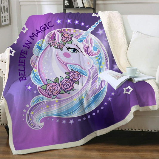 Believe Magic Unicorn CLH2511032F Sherpa Fleece Blanket