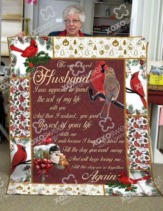 Beloved Husband Cardinal CL05100045MDF Sherpa Fleece Blanket
