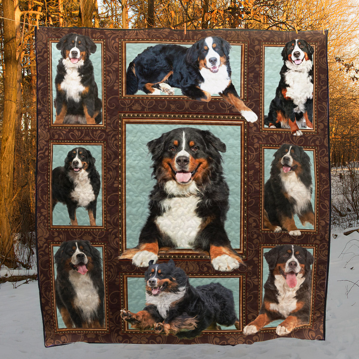 Bernese Mountain Dog Frame CL09100041MDQ Quilt Blanket