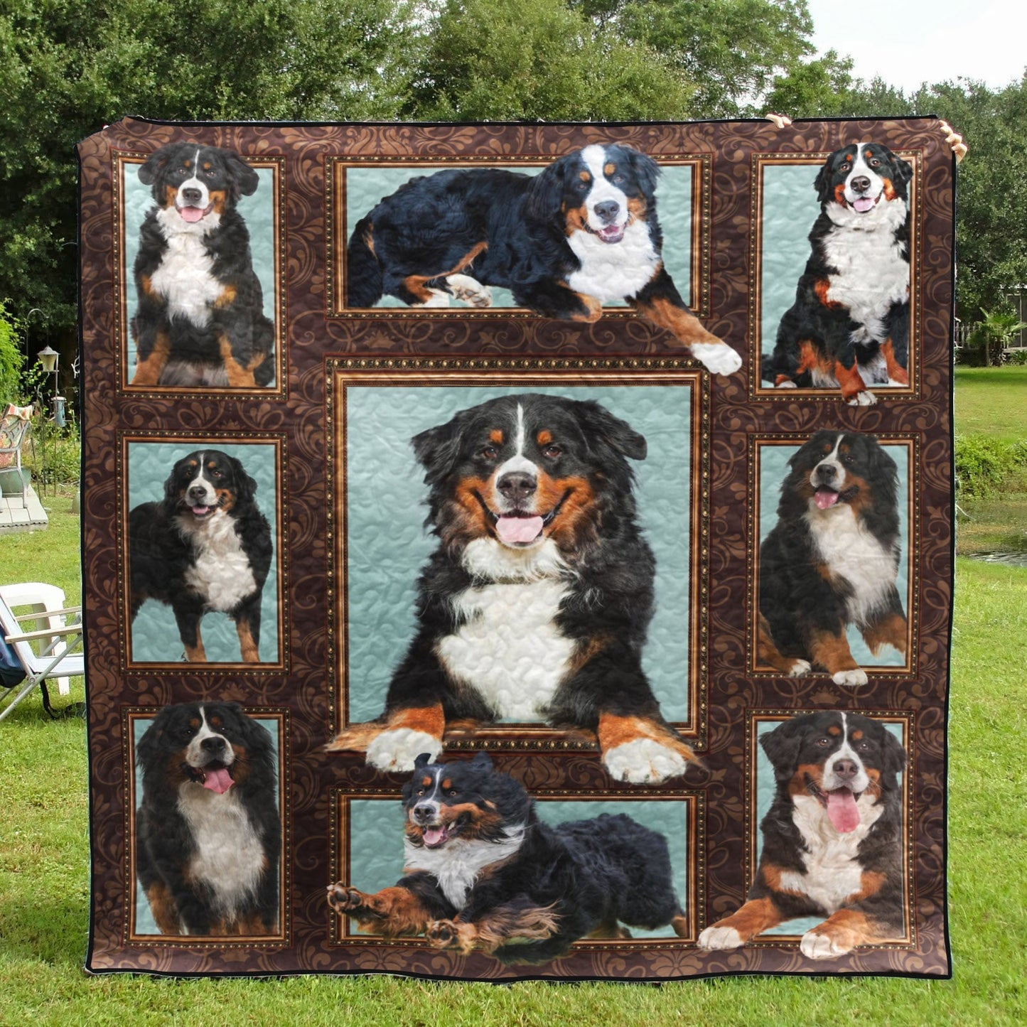 Bernese Mountain Dog Frame CL09100041MDQ Quilt Blanket