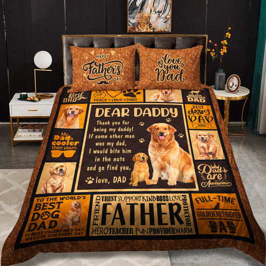 Best Dog Dad - Happy Father's Day Quilt Bedding Set HM17042310QB