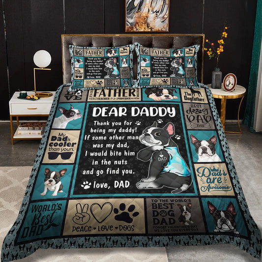 Best Dog Dad - Happy Father's Day Quilt Bedding Set HM18042301QB