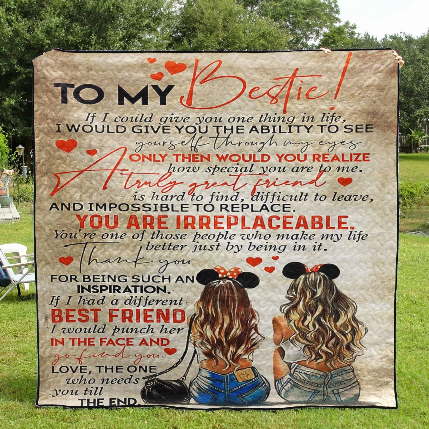 Best Friend To My Bestie CL16110332MDQ Quilt Blanket