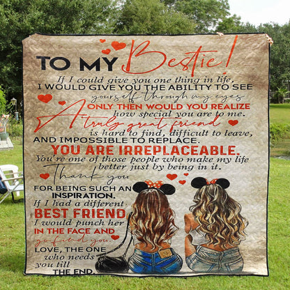 Best Friend To My Bestie CL16110332MDQ Quilt Blanket