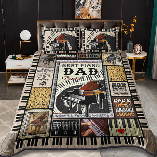 Best Piano Dad Ever - Happy Father's Day Quilt Bedding Set TL18042302QB