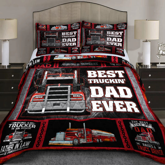 Best Truckin Dad Ever - Happy Father's Day Quilt Bedding Set HN17042310QB