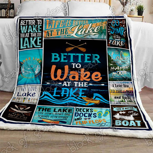 Better To Wake At The Lake CL270950MDF Sherpa Fleece Blanket