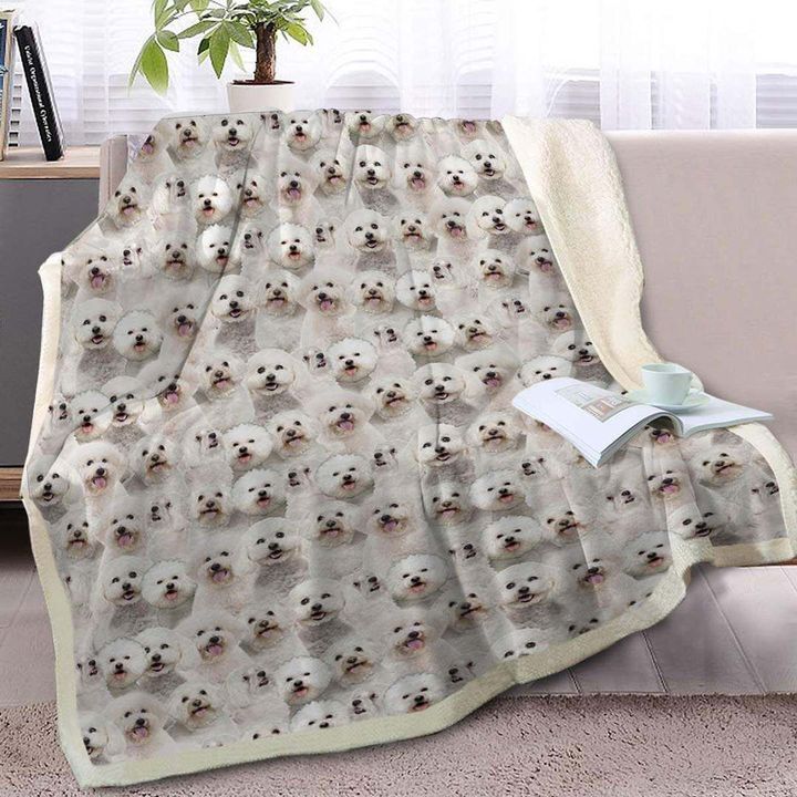 Bichon Frise CL1208104MD Sherpa Fleece Blanket