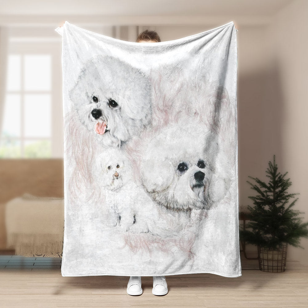 Bichon Frise HM0110006TT Sherpa Fleece Blanket