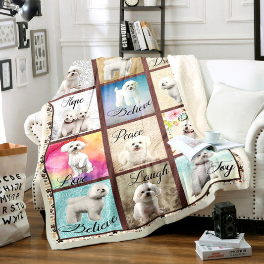 Bichon Frise TL1911009TT Sherpa Fleece Blanket