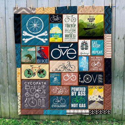 Bicycling CLP270610 Quilt Blanket