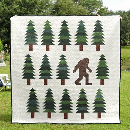 Pine Tree With Big Foot CLA1910386Q Quilt Blanket