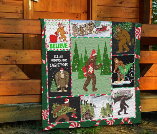 Bigfoot Christmas CLM0212017Q Quilt Blanket