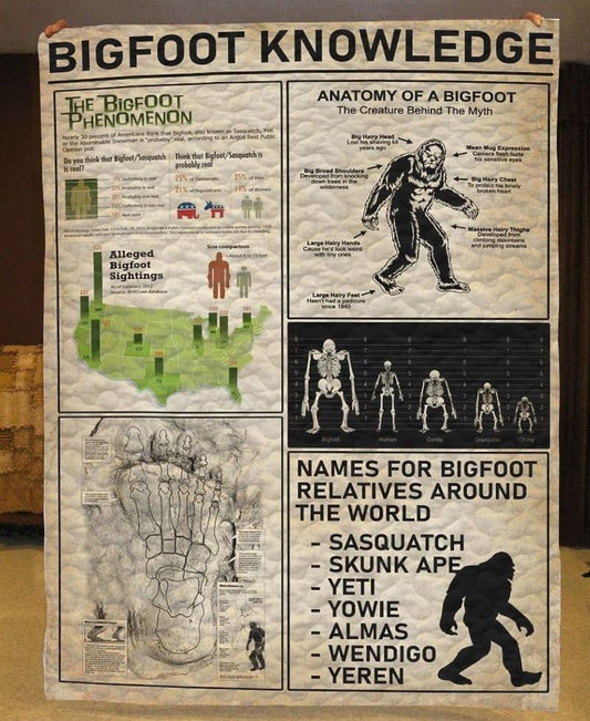 Bigfoot Knowledge CLH2111055Q Quilt Blanket