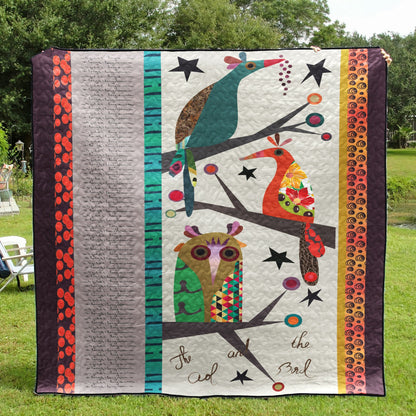 Bird And Owl CLA1710047Q Quilt Blanket