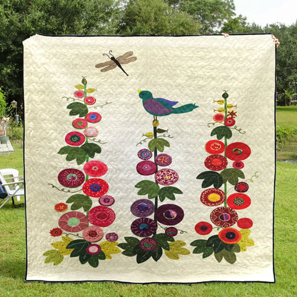 Bird Butterfly And Flower CLA2310020Q Quilt Blanket