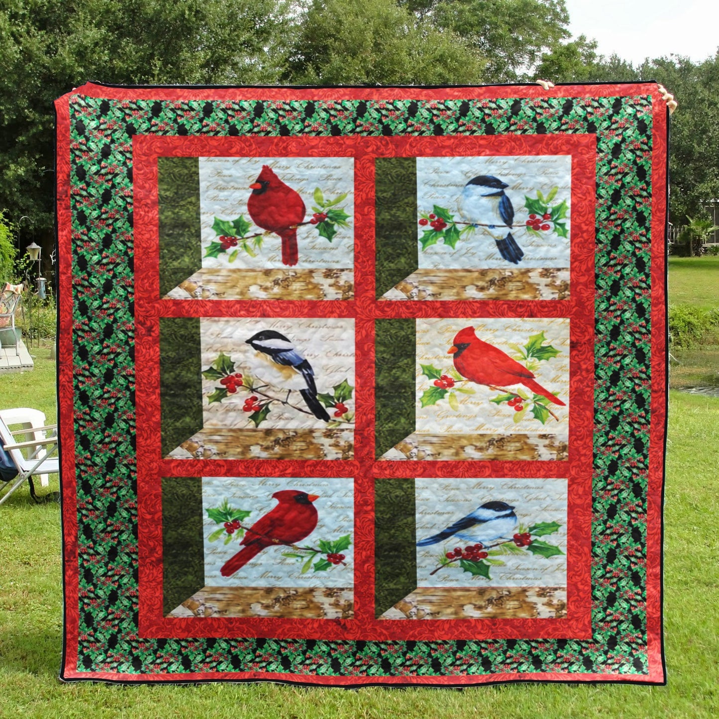 Bird Christmas CLP0611028Q Quilt Blanket