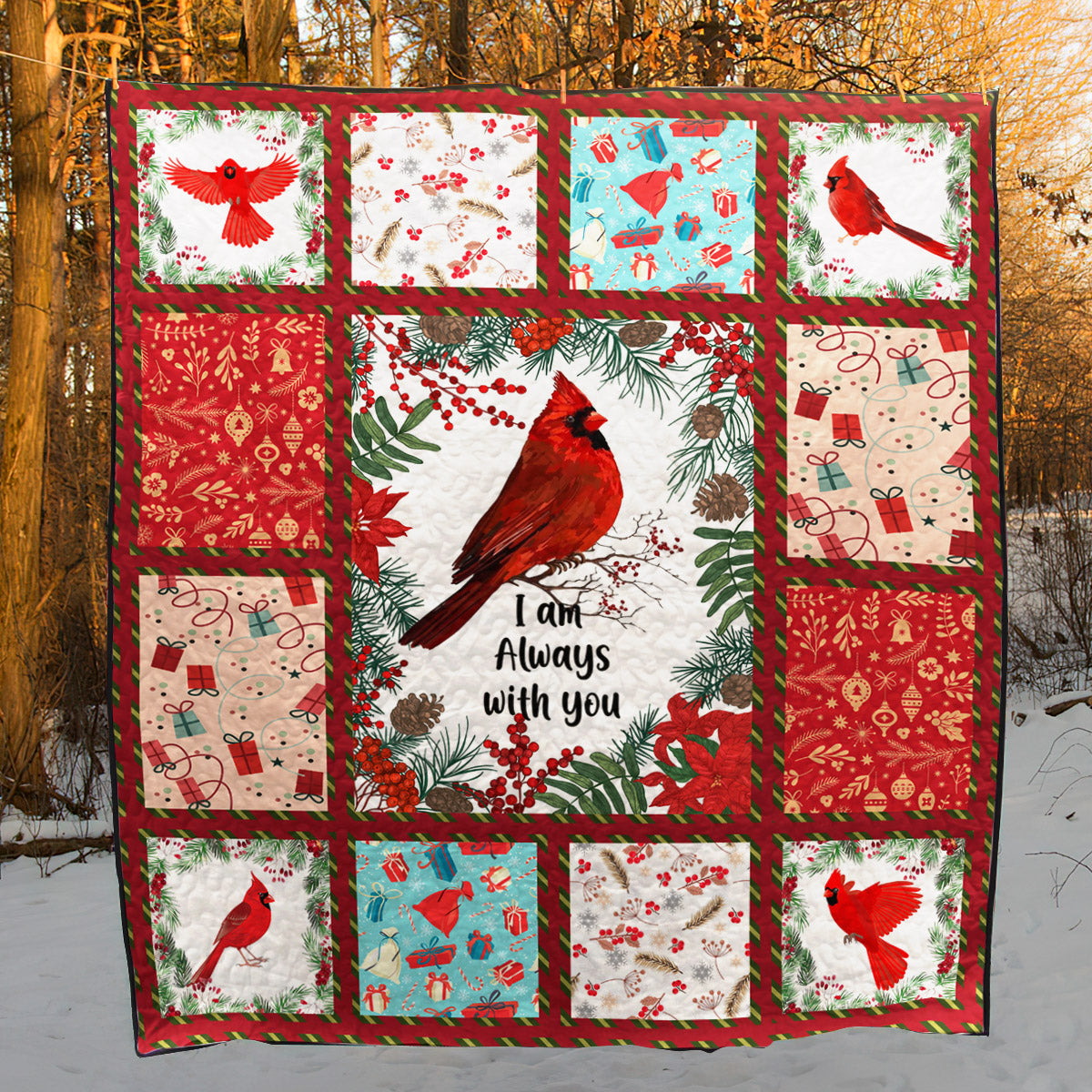 Bird Northern Cardinal Quilt CL16110058MDQ Quilt Blanket