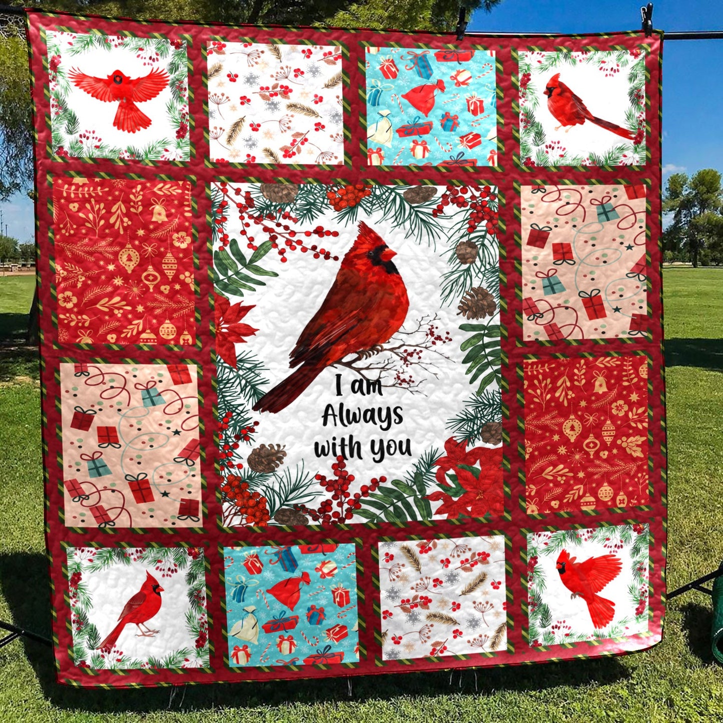 Bird Northern Cardinal Quilt CL16110058MDQ Quilt Blanket