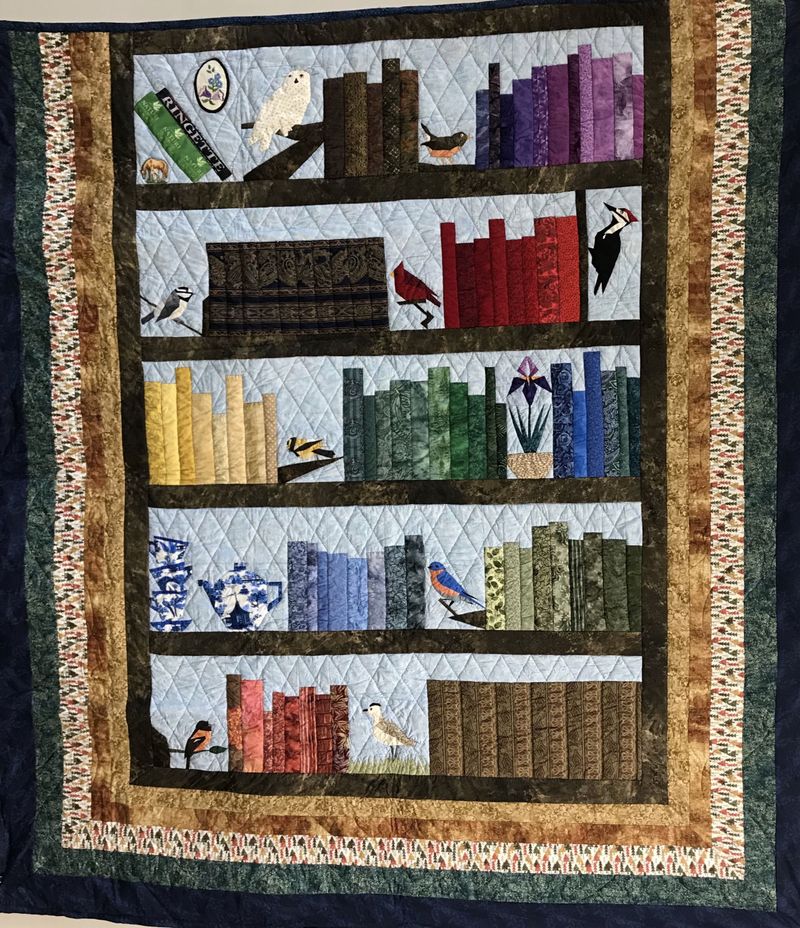 Birds Love Books Bookshelf CLH2111061Q Quilt Blanket