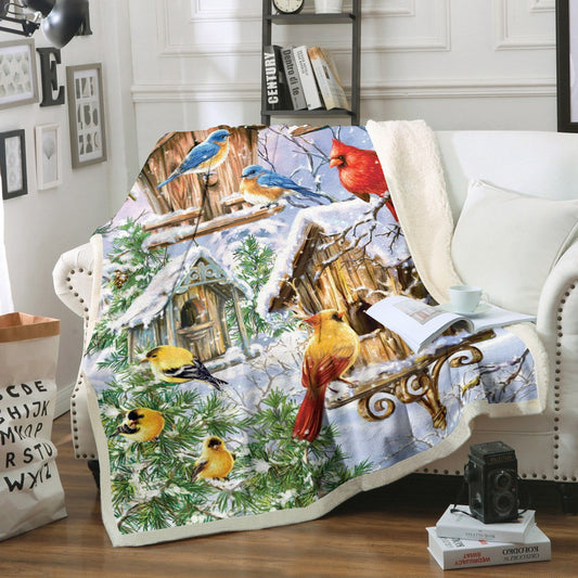 Birds HN180910F Sherpa Fleece Blanket