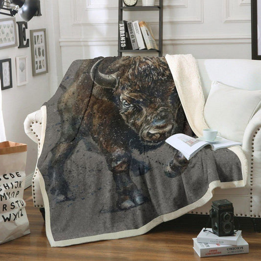 Bison ML090909F Sherpa Fleece Blanket