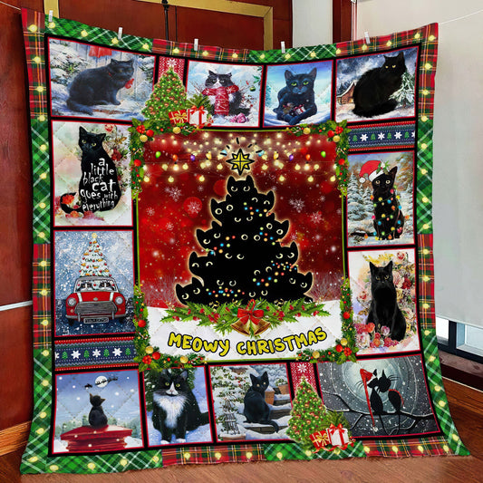 Black Cat Christmas ND011104 Quilt Blanket