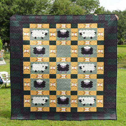 Black And White Sheep PKT240607 Quilt Blanket