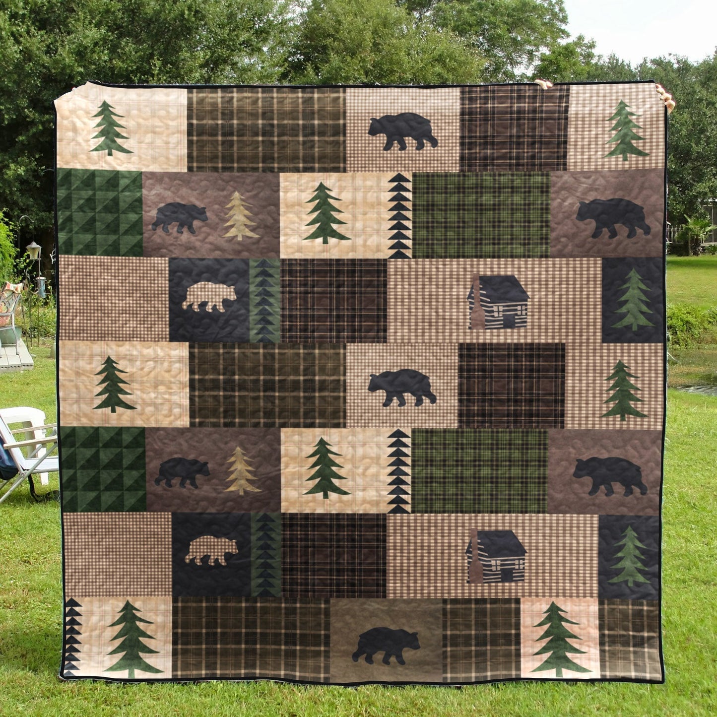 Black Bear And Pines CLT0111052H Quilt Blanket