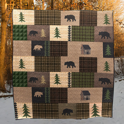 Black Bear And Pines CLT0111052H Quilt Blanket