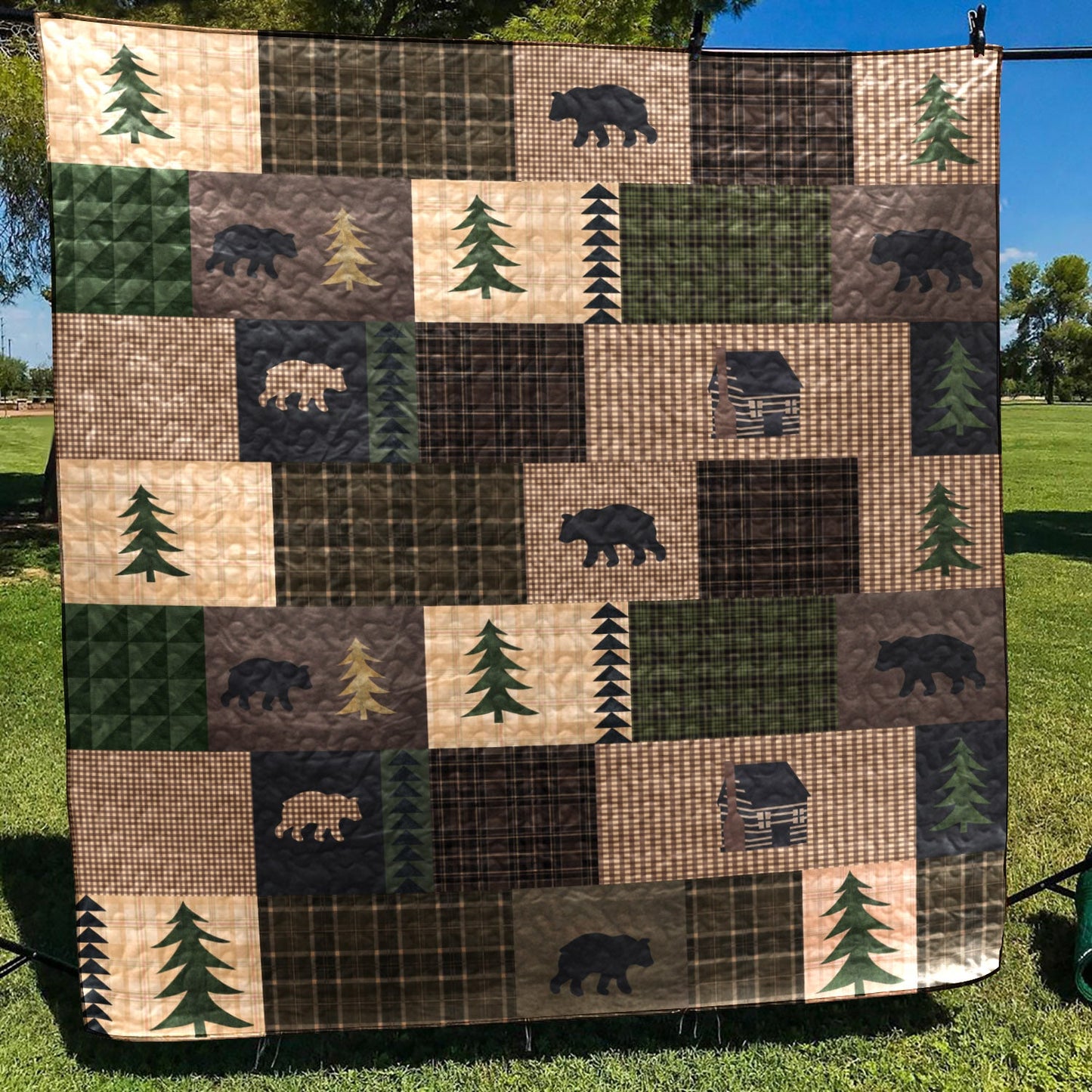 Black Bear And Pines CLT0111052H Quilt Blanket