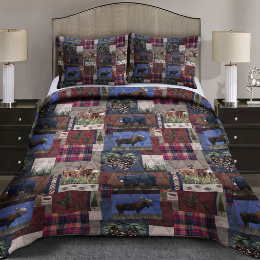 Black Bear Forest CLA2609020B Quilt Bedding Set