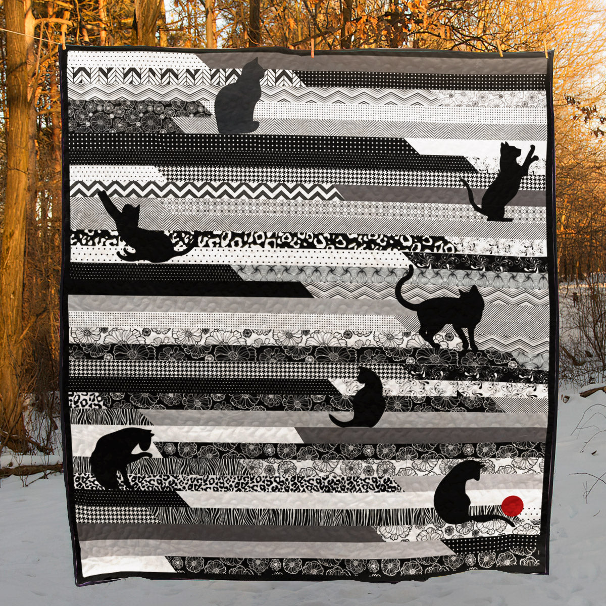 Black Cat CLD240669 Quilt Blanket