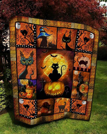 Black Cat Halloween CLA0710082Q Quilt Blanket