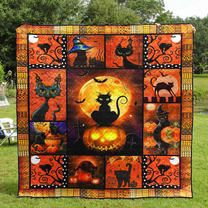 Black Cat Halloween CLA0710082Q Quilt Blanket