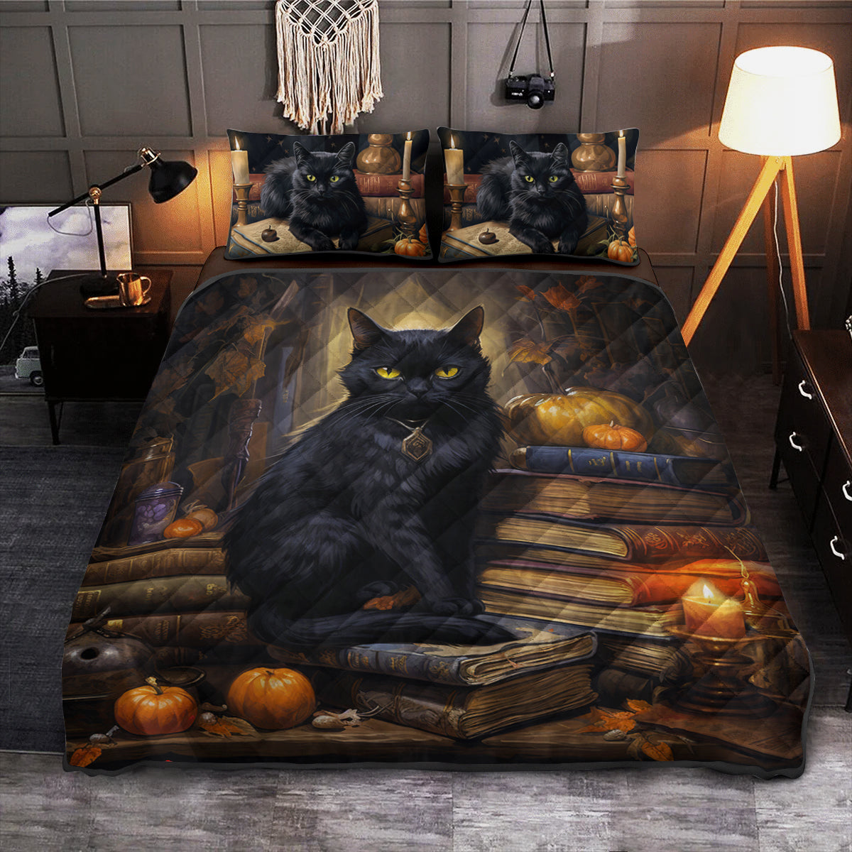 Black Cat Quilt Bed Sheet TL090931