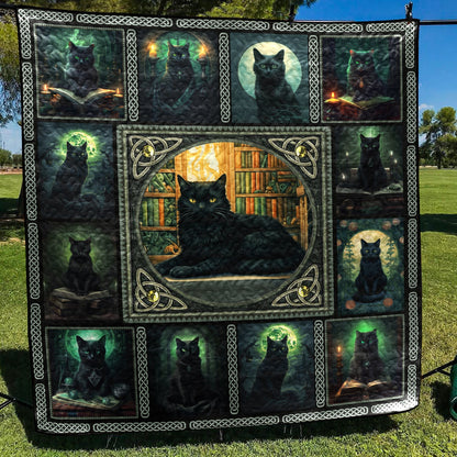 Black Cat Witch CLA0810036Q Art Quilt