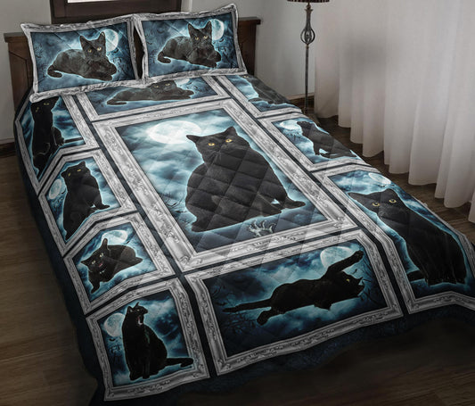 Black Cat Quilt Bedding Set ND150902