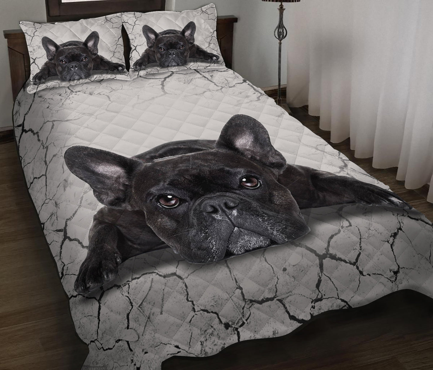 Black French Bulldog Quilt Bedding Set HN100907M